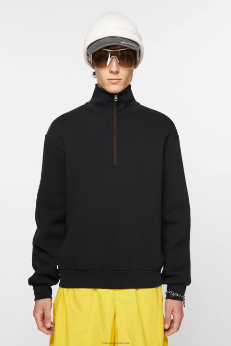 Apparel 8FXBR967 Acne Studios Zippered sweater Black