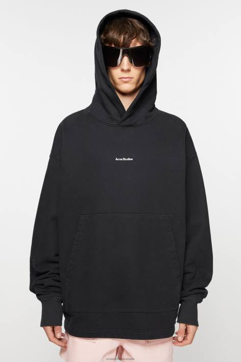 Apparel 8FXBR970 Acne Studios Logo hoodie Black