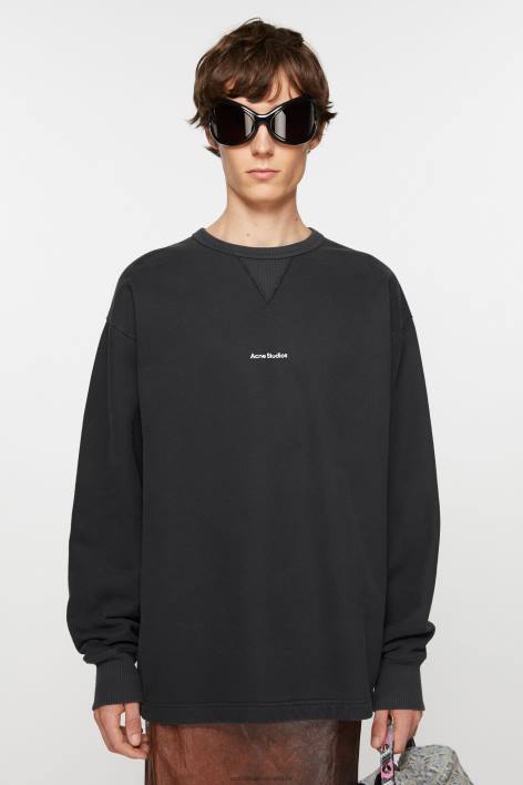 Apparel 8FXBR971 Acne Studios Logo sweater Black