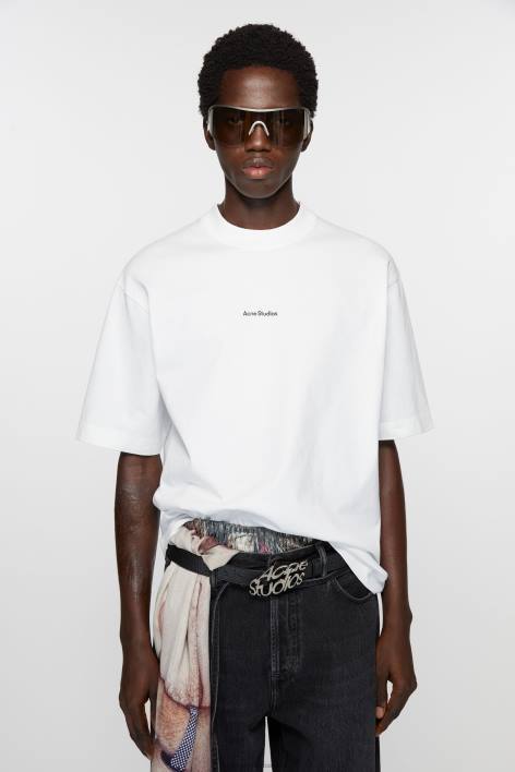 Apparel 8FXBR1017 Acne Studios Logo t-shirt Optic White