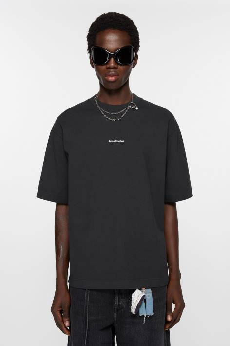 Apparel 8FXBR1018 Acne Studios Logo t-shirt Black