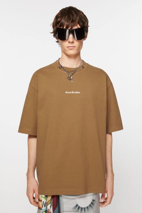 Apparel 8FXBR1089 Acne Studios T-shirt logo Mud Beige