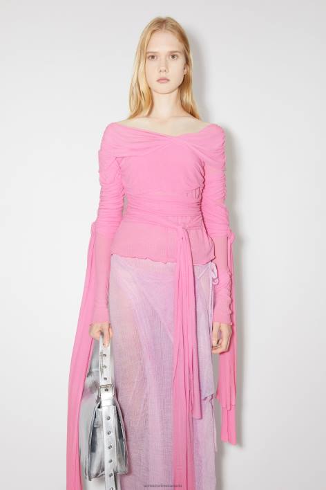 Apparel 8FXBR213 Acne Studios Draped top Runway Show Pink