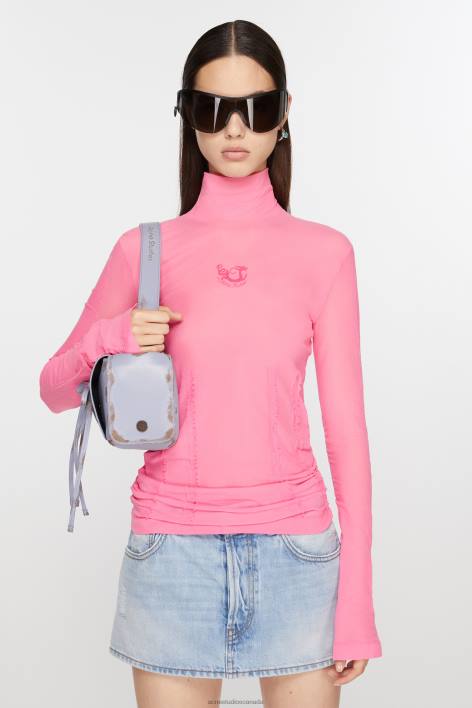 Apparel 8FXBR373 Acne Studios Roll neck shirt Bubble Pink