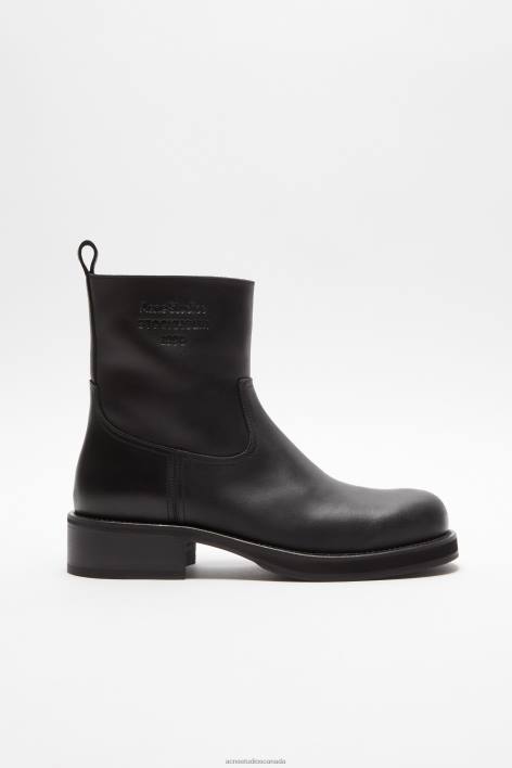 Footwear 8FXBR1215 Acne Studios Leather waxed boots Black