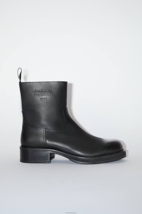 Footwear 8FXBR1217 Acne Studios Glossed low leather boots Black