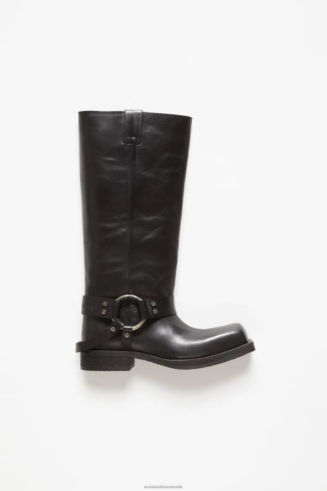 Footwear 8FXBR455 Acne Studios Leather buckle boots Black