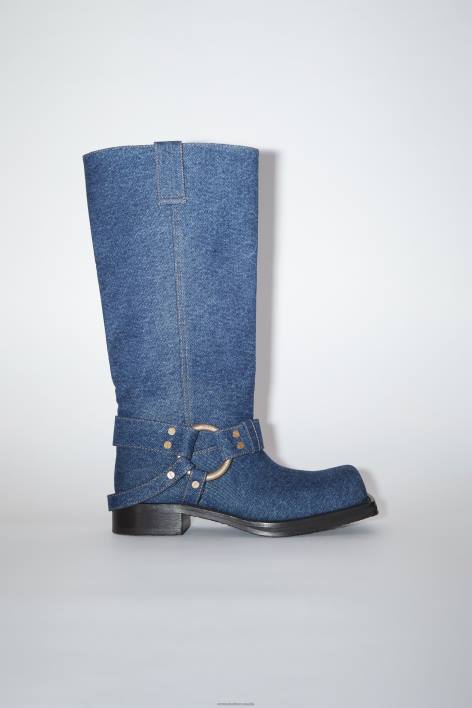 Footwear 8FXBR534 Acne Studios Denim buckle boots Blue