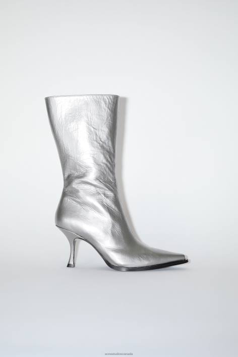 Footwear 8FXBR684 Acne Studios Leather heel boots Silver