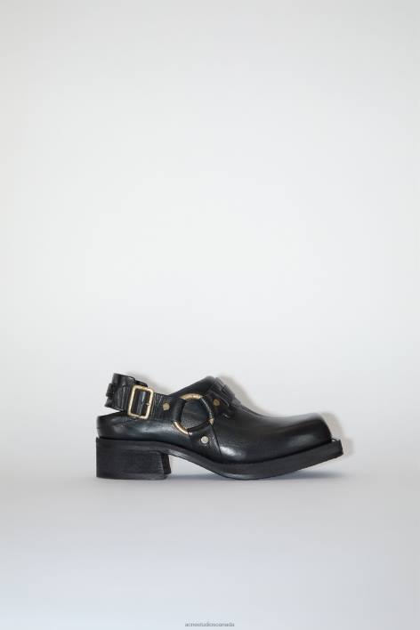 Footwear 8FXBR551 Acne Studios Leather buckle mule Anthracite Grey