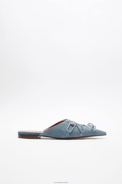 Footwear 8FXBR709 Acne Studios Lace-up mules Dusty Blue