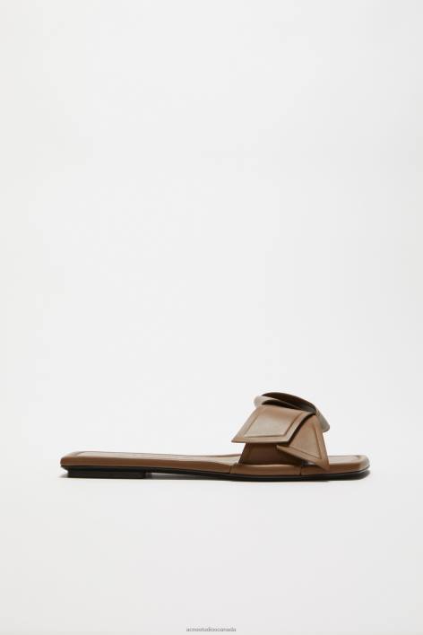 Footwear 8FXBR715 Acne Studios Musubi leather sandal Camel Brown