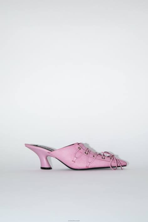 Footwear 8FXBR853 Acne Studios Lace-up heel mules Runway Show Pink